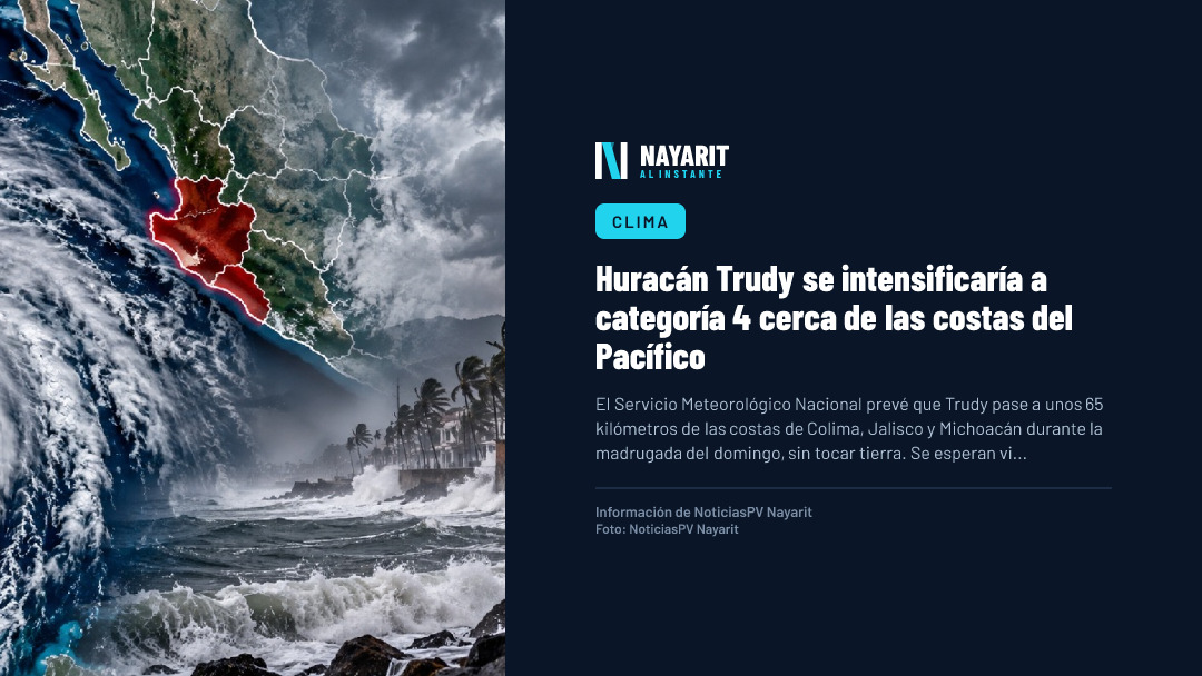 Huracán Trudy se intensificaría a categoría 4 cerca de las costas del Pacífico
