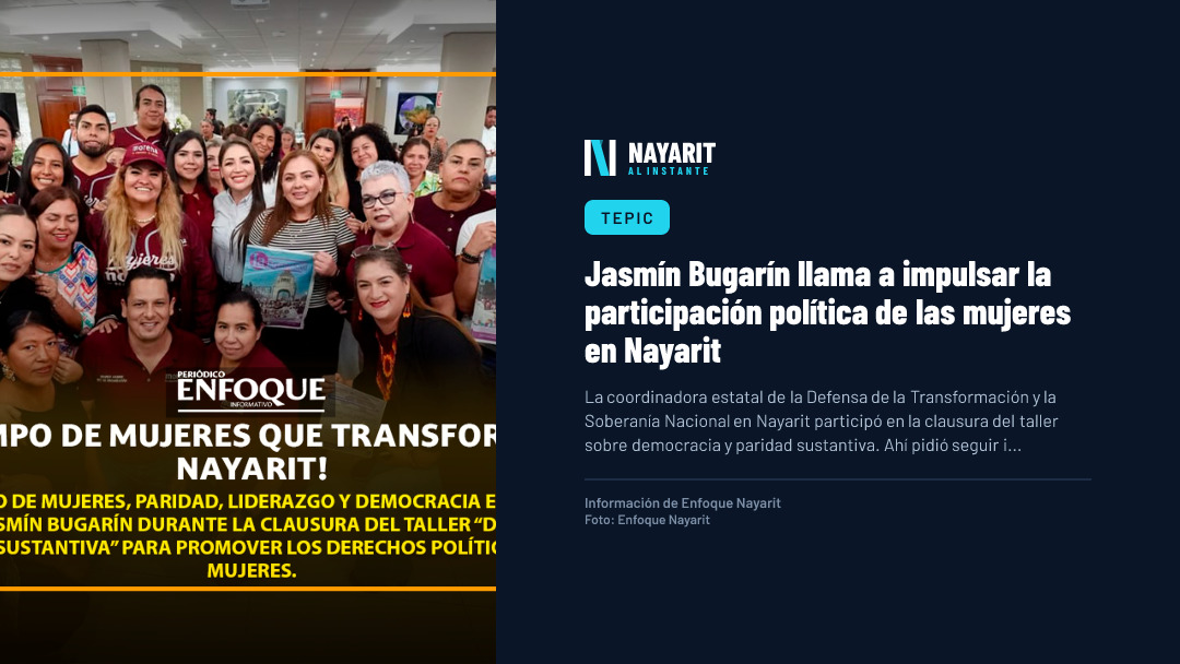 Jasmín Bugarín llama a impulsar la participación política de las mujeres en Nayarit